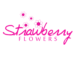 林思源的中文：草莓花朵；英文：Strawberry flowerslogo設計