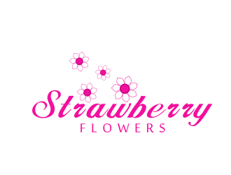 林思源的中文：草莓花朵；英文：Strawberry flowerslogo設計