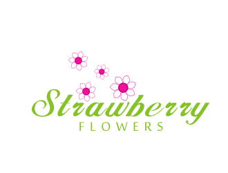 林思源的中文：草莓花朵；英文：Strawberry flowerslogo設計