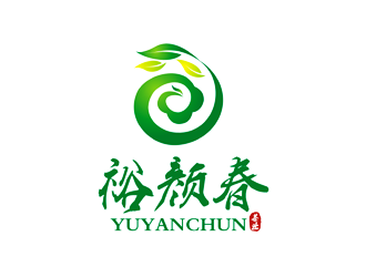 譚家強的裕顏春茶社茶館logo設計