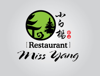 楊劍的Restaurant Miss Yang 小白楊食府logo設計