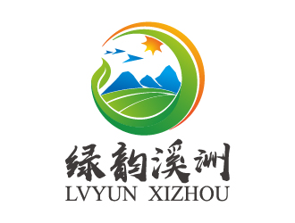 生態農業品牌logo 山水元素logo設計