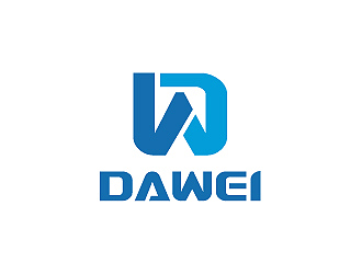 彭波的DaWei字母LOGO設計，酷炫簡潔，有力量感logo設計