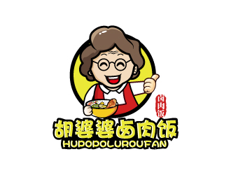 鹵肉飯中式快餐卡通logologo設計