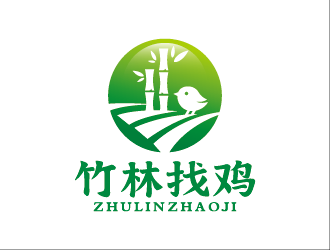 王濤的竹林找雞農業標志設計logo設計