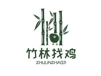 譚家強的竹林找雞農業標志設計logo設計