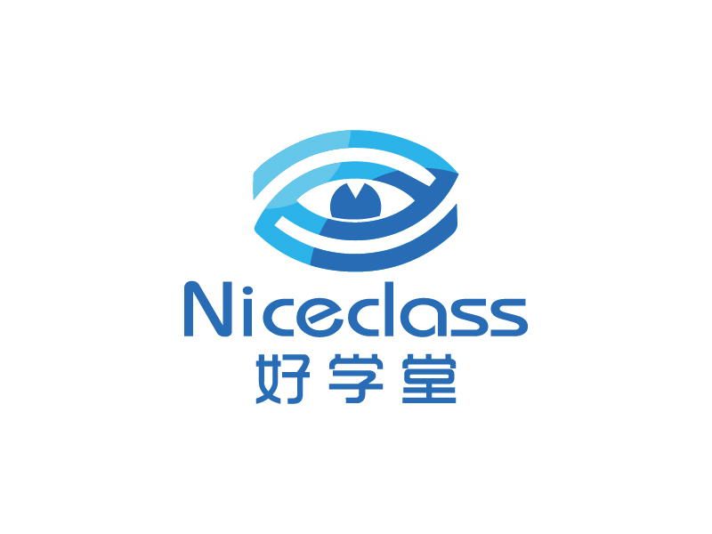 楊忠的英文名字是“Niceclass ”，中文名字是“好學堂”logo設計